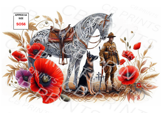 Remembrance Soldier Decoupage Paper Print SO56 – Mulberry Paper
