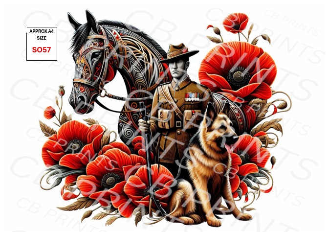 Remembrance Soldier Decoupage Paper Print SO57 – Mulberry Paper