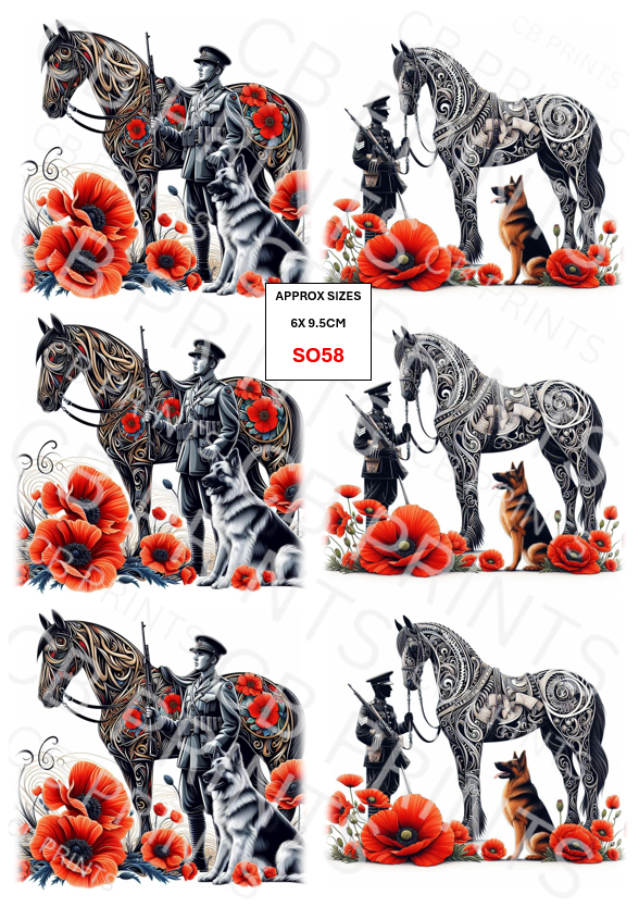 Remembrance Soldier Decoupage Paper Print SO58 – Mulberry Paper
