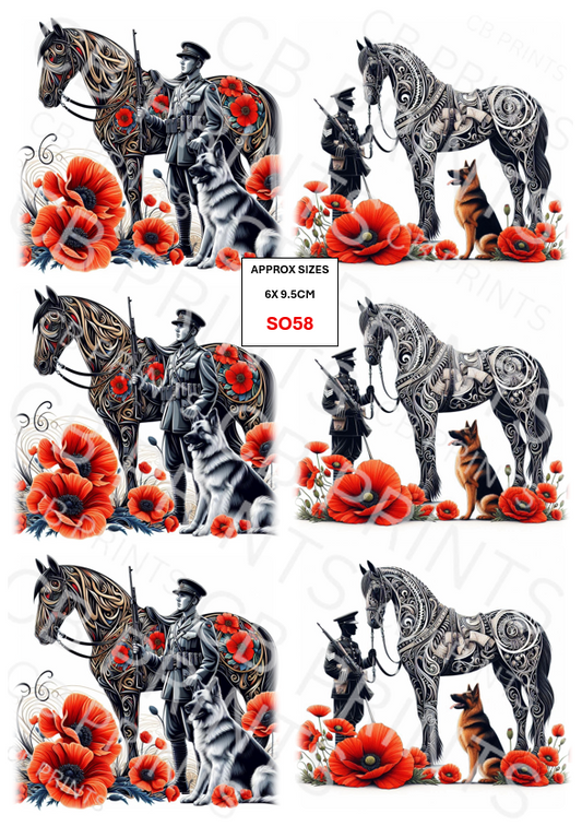 Remembrance Soldier Decoupage Paper Print SO58 – Mulberry Paper