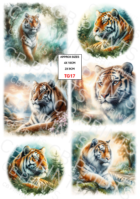Tiger Decoupage Print TG17 | Mulberry Paper