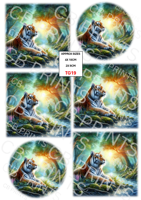 Tiger Decoupage Print TG19 | Mulberry Paper