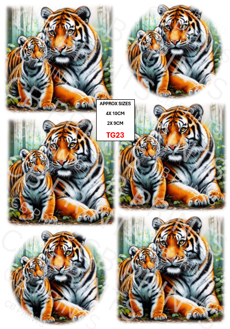 Tiger Decoupage Print TG23 | Mulberry Paper