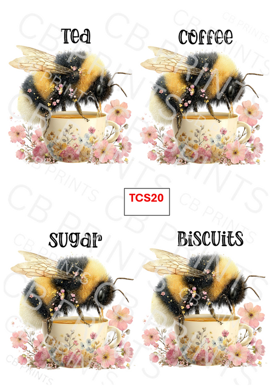 Bee Tea Coffee Sugar Decoupage Print TCS20 | Mulberry Paper