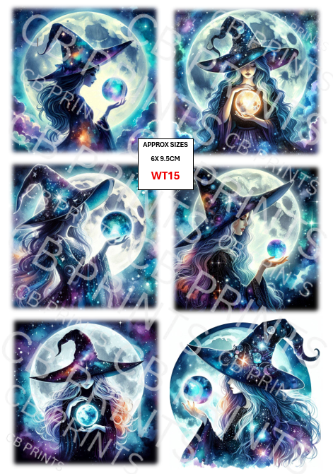 Witch Decoupage Paper Print WT15 – Mulberry Paper
