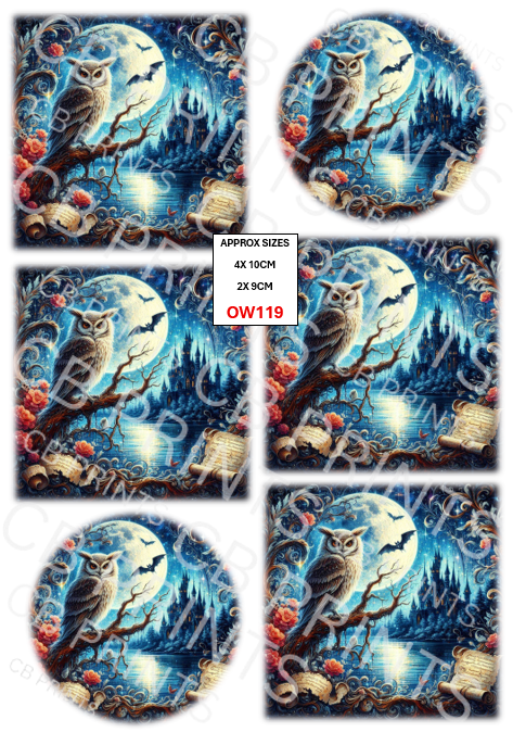 Owl Decoupage Print OW119 | Mulberry Paper