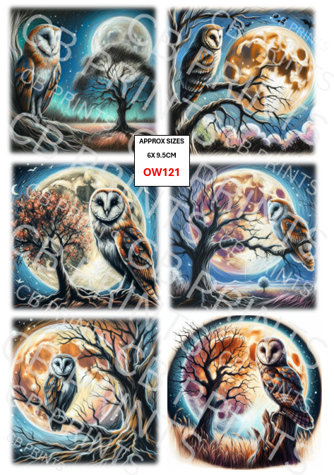 Owl Decoupage Print OW121 | Mulberry Paper
