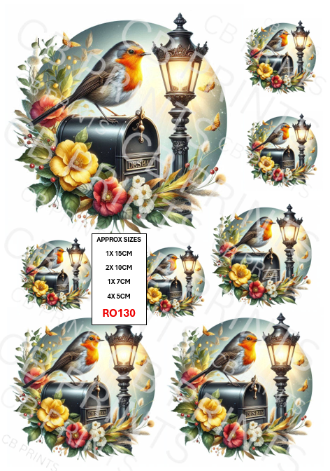 Robin Decoupage Print RO130 | Mulberry Paper