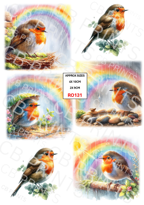 Robin Decoupage Print RO131 | Mulberry Paper