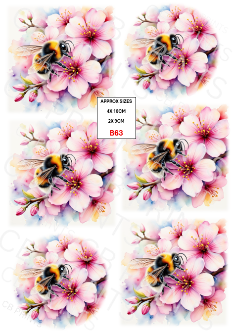 Bee Decoupage Print B63 | Mulberry Paper