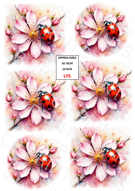 Ladybird Decoupage Paper LY5 – Mulberry Paper Print
