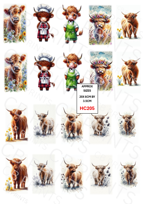 Highland Cow Decoupage Print HC205 | Mulberry Paper