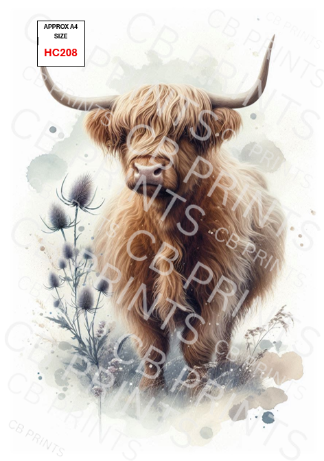 Highland Cow Decoupage Print HC208 | Mulberry Paper
