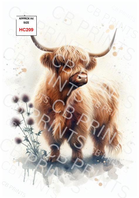 Highland Cow Decoupage Print HC209 | Mulberry Paper
