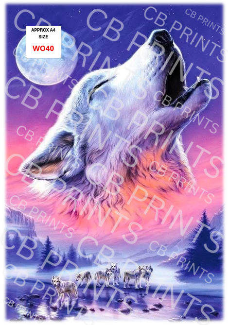Wolf Decoupage Print WO40 | Mulberry Paper