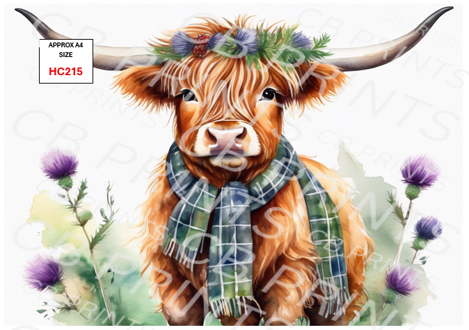 Highland Cow Decoupage Print HC215 | Mulberry Paper