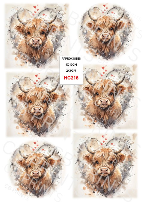 Highland Cow Decoupage Print HC216 | Mulberry Paper