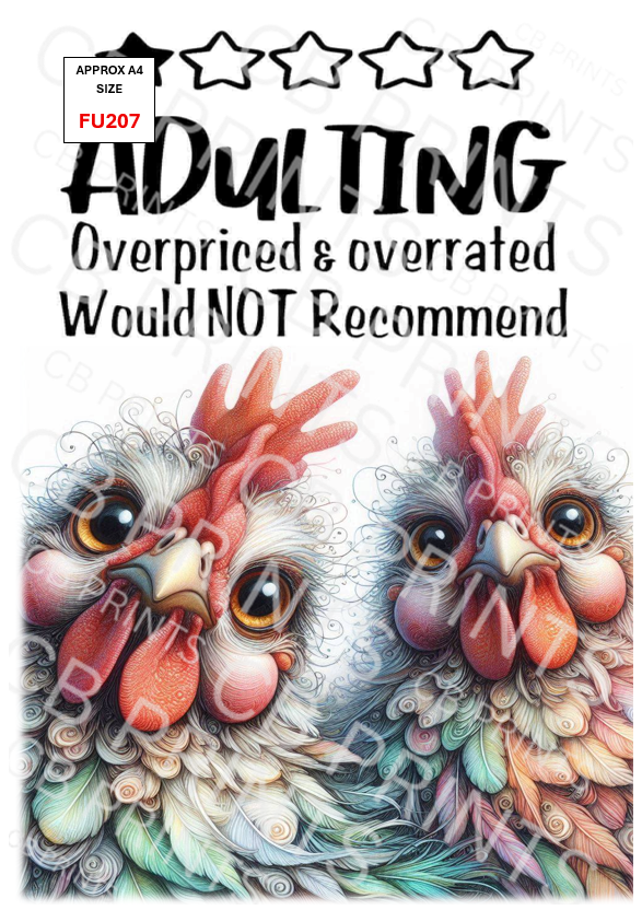 Funny Decoupage Print FU207 | Mulberry Paper