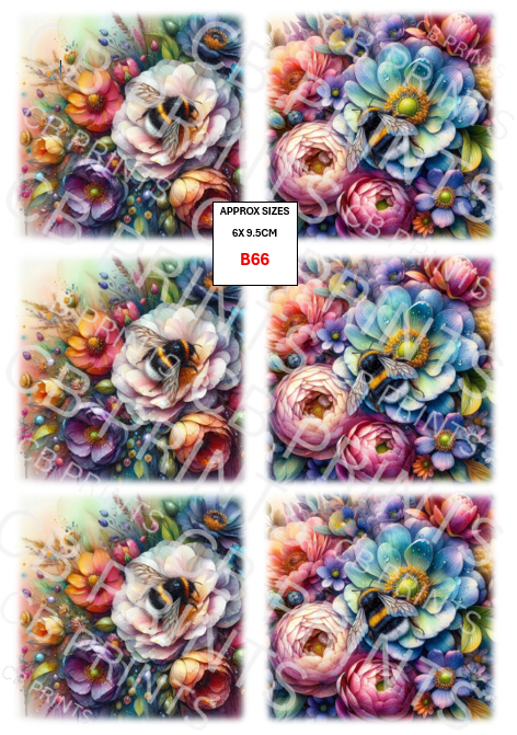Bee Decoupage Print B66 | Mulberry Paper