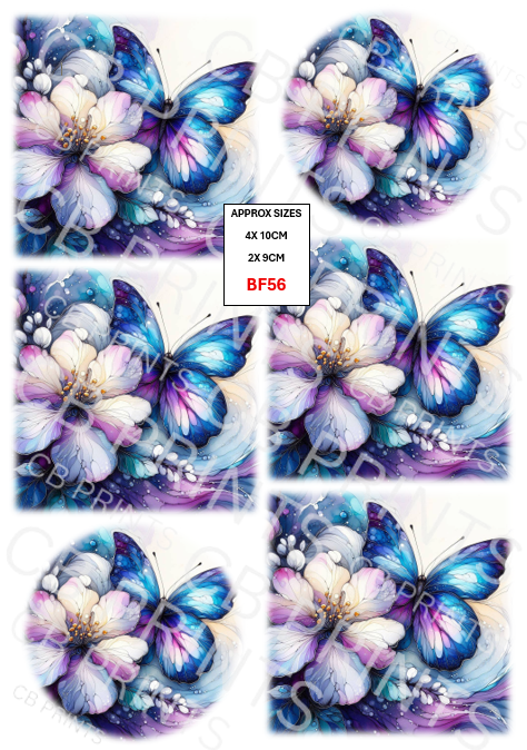 Butterfly Decoupage Paper Print BF56 – Mulberry Paper