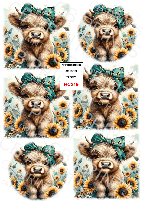 Highland Cow Decoupage Print HC219 | Mulberry Paper