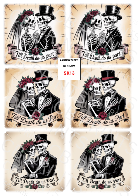Skull Decoupage Paper Print SK13 – Mulberry Paper