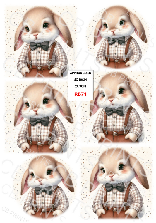 Rabbit Decoupage Print RB71 | Mulberry Paper