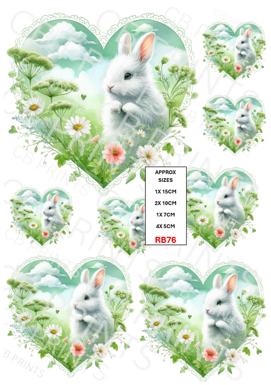 Rabbit Decoupage Print RB76 | Mulberry Paper