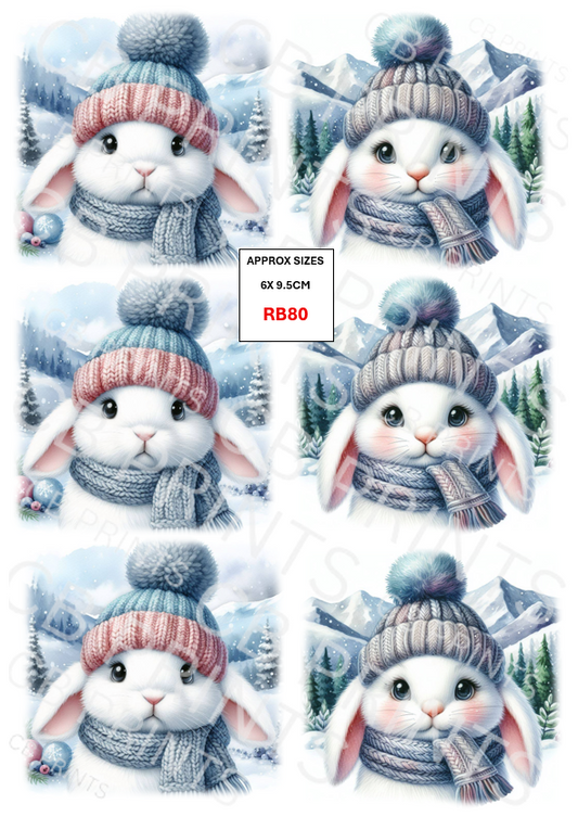 Rabbit Decoupage Print RB80 | Mulberry Paper