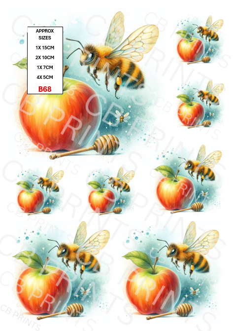 Bee Decoupage Print B68 | Mulberry Paper