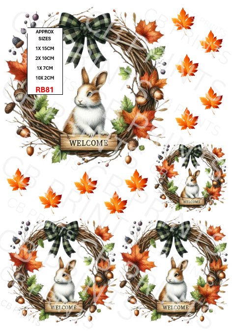 Rabbit Decoupage Print RB81 | Mulberry Paper