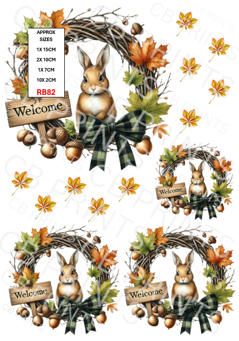 Rabbit Decoupage Print RB82 | Mulberry Paper