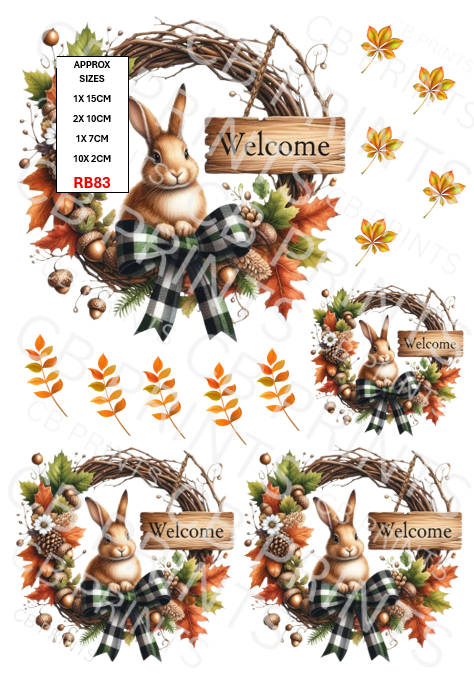 Rabbit Decoupage Print RB83 | Mulberry Paper