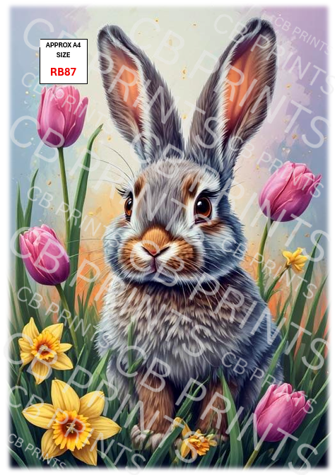 Rabbit Decoupage Print RB87 | Mulberry Paper