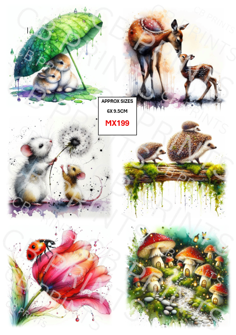 Mixed Animal Decoupage Print MX199 | Mulberry Paper