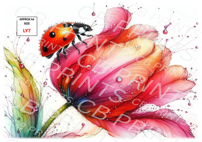 Ladybird Decoupage Paper LY7 – Mulberry Paper Print