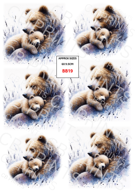 Brown Bear Decoupage Paper BB19 – Mulberry Paper Print