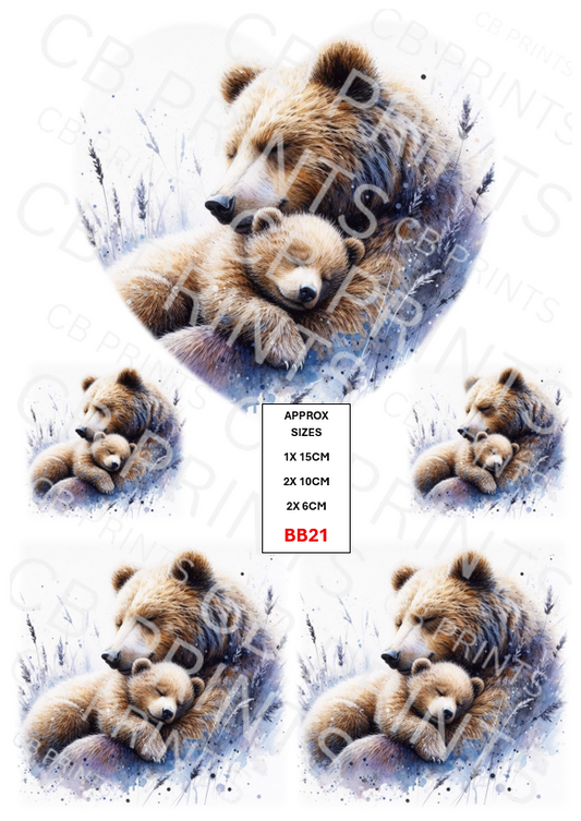 Brown Bear Decoupage Paper BB21 – Mulberry Paper Print