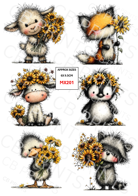 Mixed Animal Decoupage Print MX201 | Mulberry Paper