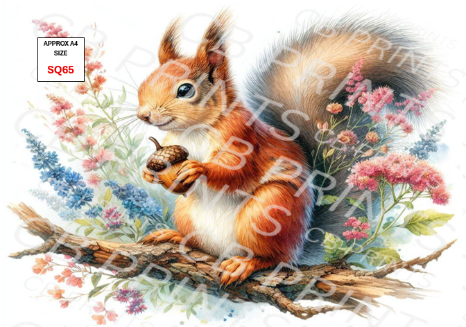 Squirrel Decoupage Print SQ65 | Mulberry Paper