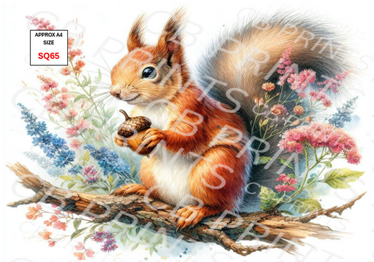 Squirrel Decoupage Print SQ65 | Mulberry Paper