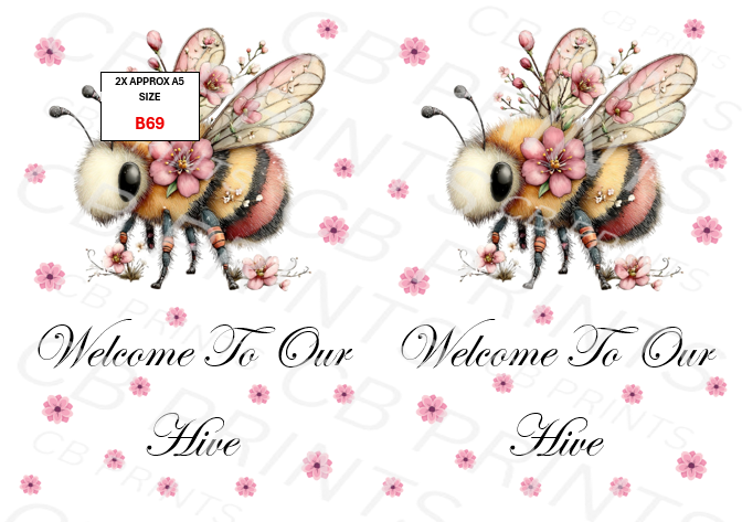 Bee Decoupage Print B69 | Mulberry Paper