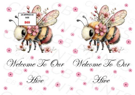 Bee Decoupage Print B69 | Mulberry Paper
