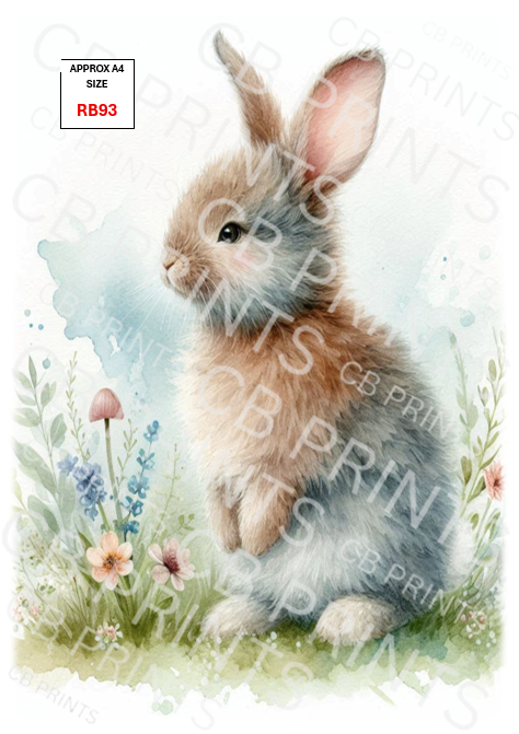 Rabbit Decoupage Print RB93 | Mulberry Paper