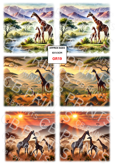 Giraffe Decoupage Print GR19 | Mulberry Paper