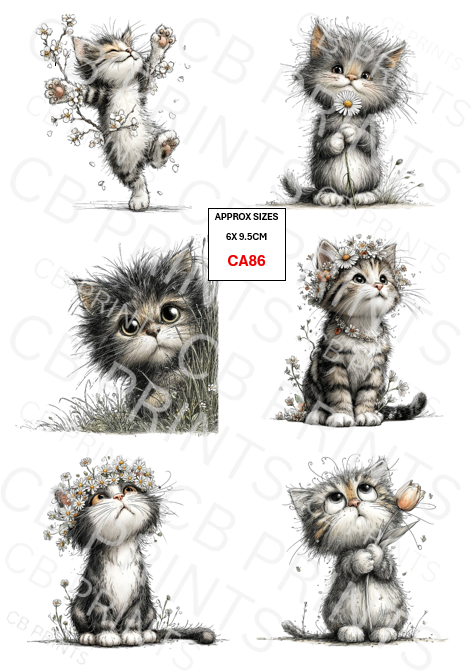 Cat Decoupage Paper CA86 – Mulberry Paper Print