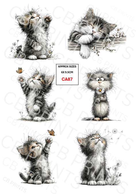 Cat Decoupage Paper CA87 – Mulberry Paper Print