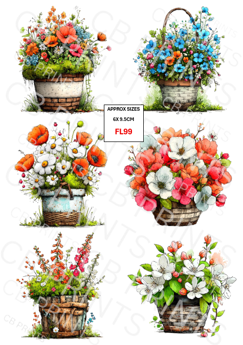 Floral Decoupage Print FL99 | Mulberry Paper