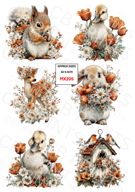 Mixed Animal Decoupage Print MX205 | Mulberry Paper