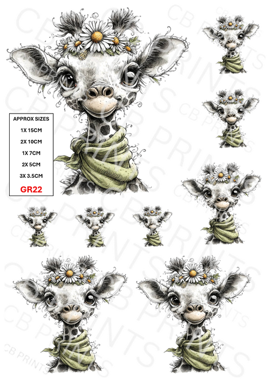Giraffe Decoupage Print GR22 | Mulberry Paper